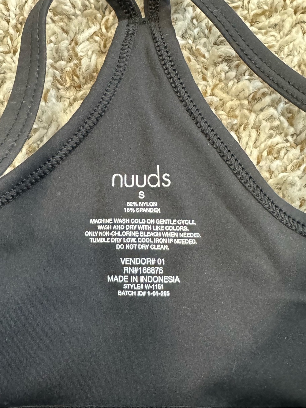 Nuuds motion racer sports bra black small - Picture 6 of 6
